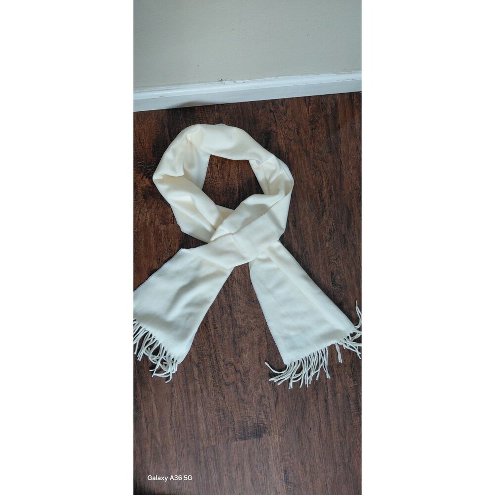 Cashmink Scarf By V Fraas Ivory Fringe Warm Made in Germany